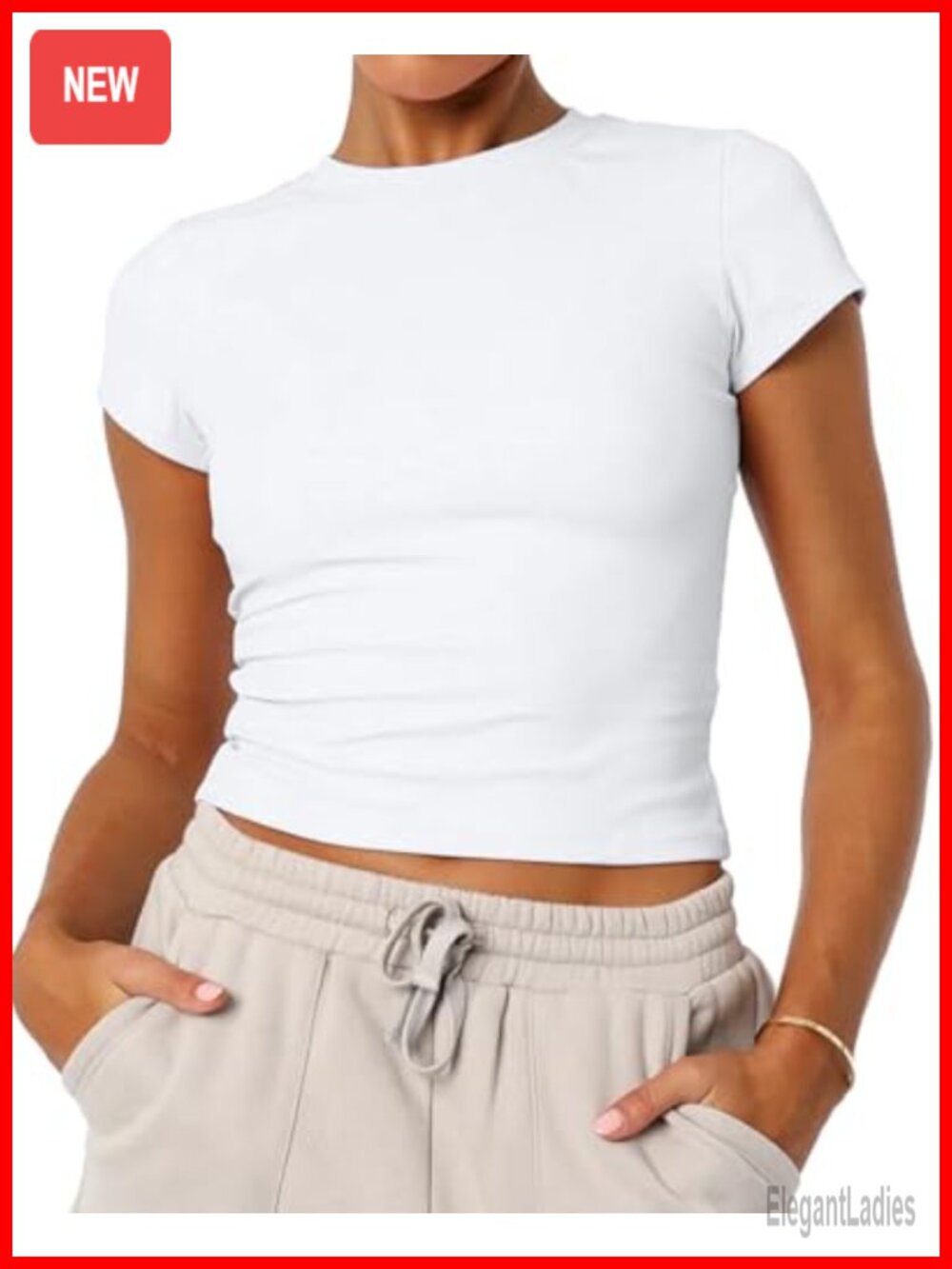 Women's Cotton Crewneck Short Sleeve T-Shirt Y2K Going Out Baby Tee